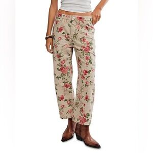 Free People Deep Trance Floral Boyfriend Jeans Size 29 Rare Print